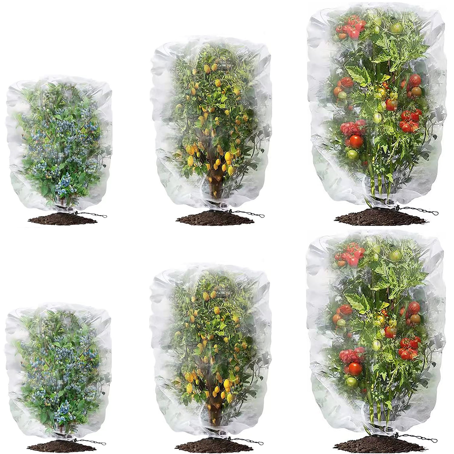 6 Packs Fruit Tree Netting, 3 Sizes Garden Netting Pest Barrier, Garden