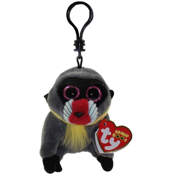 Ty Beanie Boos (Plastic Key Clip) - Wasabi the Baboon  – Glitter Eyes  - Stuffed Animal