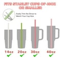 thumbnail image 3 of Tomorotec 15-Pack 12" Reusable Silicone Christmas Drinking Straws Fit for Stanley Tumblers 20oz, 30oz, 40oz w/ 2 Brushes, Food-Grade Vibrant Colors Straws for Family (Watermelon), 3 of 7