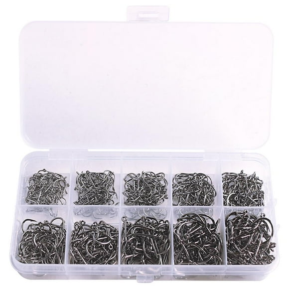 100/500/1000x Fishing Hooks Set High Carbon Steel Sharp Durable Barbed Fishho вщ J7V4