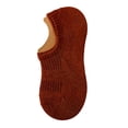 thumbnail image 3 of opolski 1 Pair Women Boat Socks Low-cut Shallow Japanese Style Solid Color High Elasticity Anti-slip Thickened Soft Sweat-absorption Anti-shrink Sports Short Invisible Socks Brick Red, 3 of 8