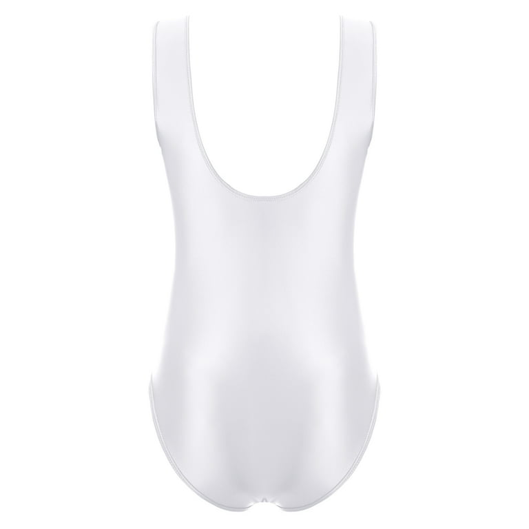 Alvivi Woman's Oil Silk One-piece Tank Bodysuit Sleeveless