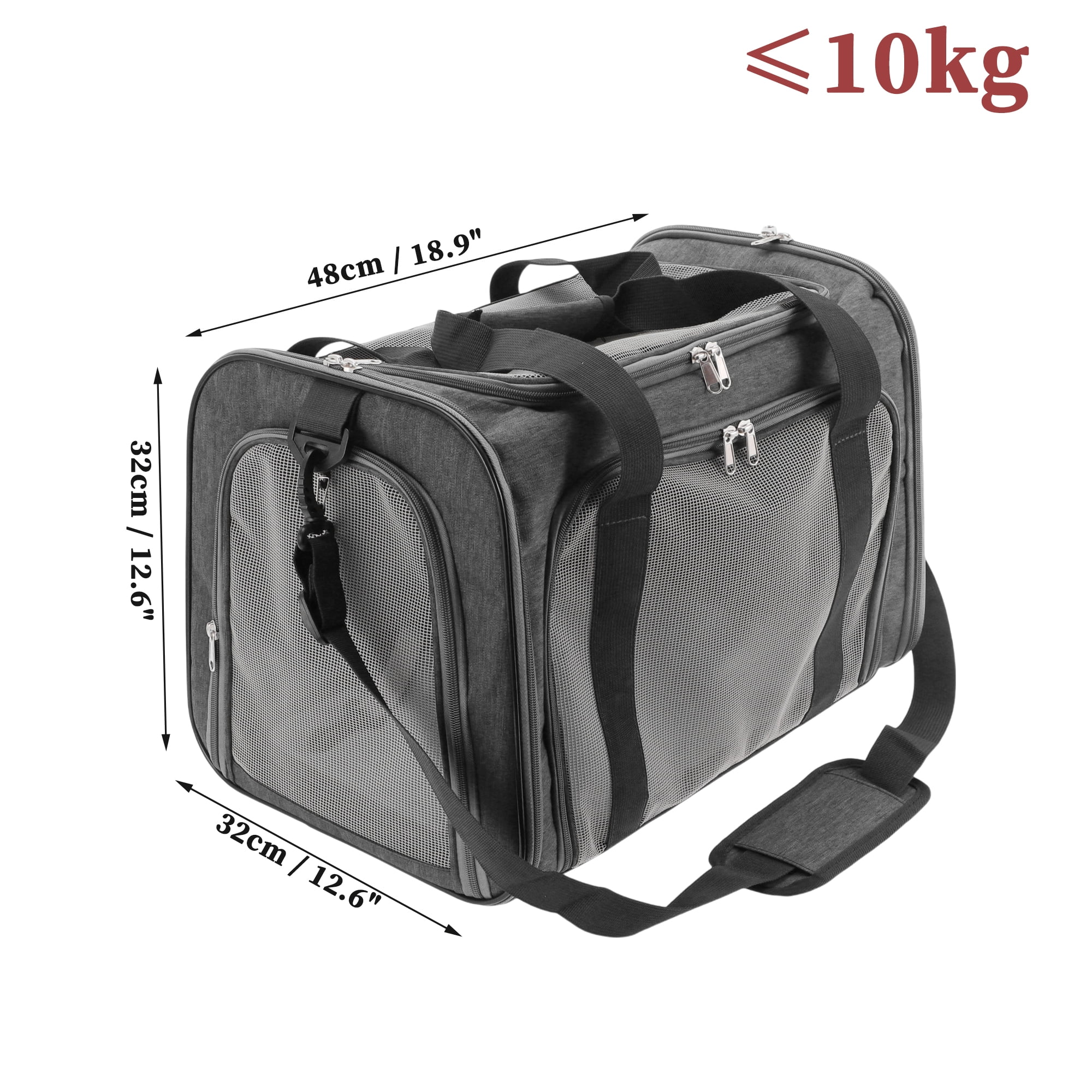 Unique Bargains Foldable Transport Box with Removable Plush Mat Gray
