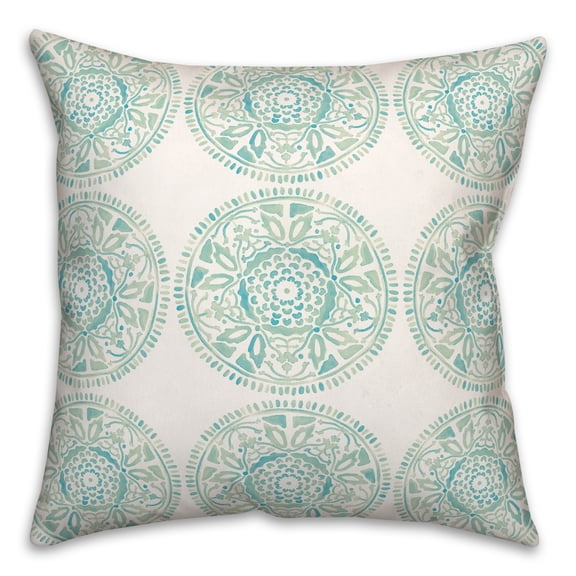 Creative Products Small Blue Pattern Medallions 20x20 Indoor / Outdoor Pillow