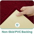 thumbnail image 5 of 2 Pieces Bathroom Rugs, Ultra Soft Non Slip Absorbent Chenille Toilet Bath Mat Set (Burgundy), 5 of 6