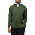 thumbnail image 3 of X RAY JEANS Mens Ribbed Mock Neck Quarter-Zip Sweater, Olive, 2XL, 3 of 10