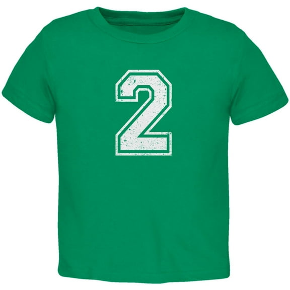 Birthday Kid Jersey 2 2nd Second Kelly Green Toddler T-Shirt - 4T