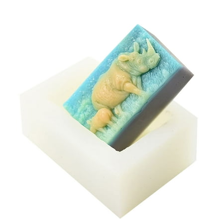 

Cake Chocolate Soap DIY Mold Cake Rhino Shape Juice Mold Reusable Decorating