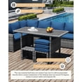 thumbnail image 6 of AECOJOY 7 Piece Patio Furniture Set PE Rattan Outdoor Dining Set Sectional Sofa Couch with Table Patio Conversation Set in Dark Blue, 6 of 7