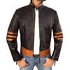 Andoer New Men 's PU Leather Jacket Personality Motorcycle Motorbike Jacket Large Size Fashion Men' s Clothing for Male Stripe Coat