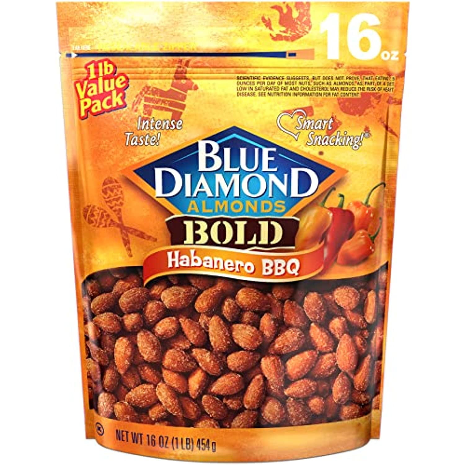 Blue Diamond Almonds, Bold Habanero Bbq, 16 Ounce