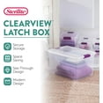 thumbnail image 2 of 6-Pack Plastic Storage Bin w/ Latch Lid, ClearView Stackable Containers, 66 Qt, 2 of 7