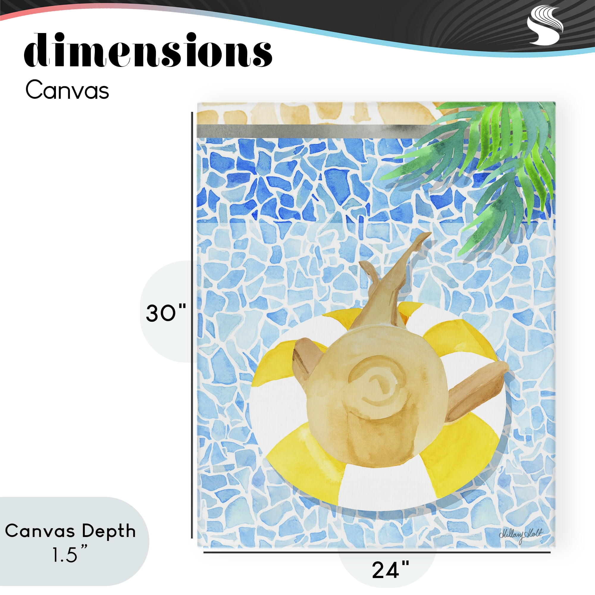 Stupell Industries Summer Poolside Drift Canvas Wall Art, design by Hillary Holt