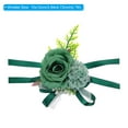thumbnail image 2 of Uxcell Artificial Corsage Wristlet Flower Wrist Corsage Prom Wristlet for Wedding Party Accessory Dark Green 2Pack, 2 of 6