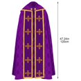 thumbnail image 2 of Medieval Formal Cape, Purple Decorative Printed Wrap, 47.24inch, 2 of 7