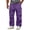 Purple-1, variant on Baggy Cargo Pants For Men Windproof Stretch Elastic Waist Drawstring Parachute Pants Waterproof Hiking Joggers Multi Pockets