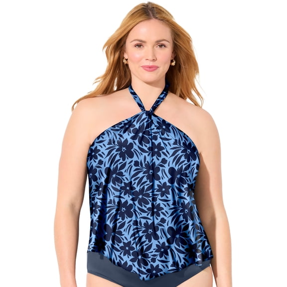 Swimsuits for All Women's Lightweight Halter Tankini Top