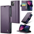 thumbnail image 1 of SaniMore Case for iPhone 14 Plus (6.7" 2022), [3 Card Holder] Slots Folio PU Leather Skin, [RFID Blocking] Stand Flip Case with [TPU Shockproof Interior Phone Cover] for iPhone 14 Plus, Purple, 1 of 11