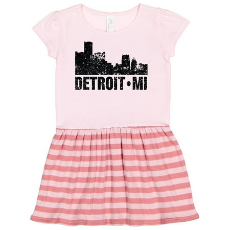 

Inktastic Detroit Skyline Grunge Gift Toddler Girl Dress