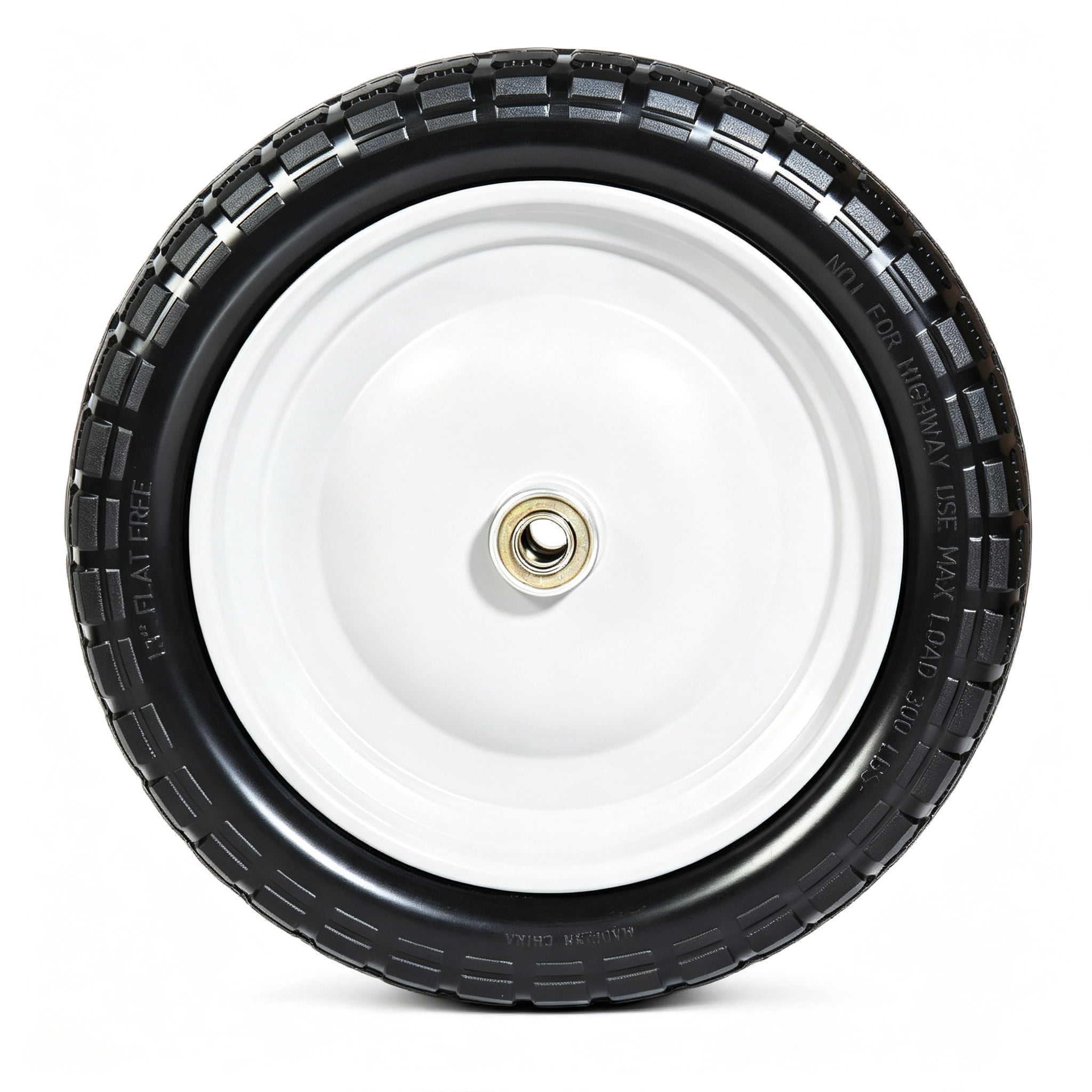 13 Inch Solid Rubber Tires 4.00-6 Flat Free Wheels with 5/8" Bearings 2.2" Offset Hub Replacement for Gorilla Cart, Hand Truck, Wheelbarrow, Garden Wagon, Dolly, Trailer, Utility Cart (Set of 2)