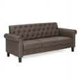 thumbnail image 5 of Furinno Bastia Vintage Button Tufted 3-Seater Sofa, Brown Faux Leather, 5 of 5