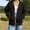 Black, variant on Women's Solid Full Zip Cinched Waist Hoodie Jacket, Adjustable Drawstring Hood Drop Shoulder Long Sleeve Relaxed Fit Sweat Coat with Side Kangaroo Pockets for Spring Fall