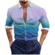 thumbnail image 2 of Blusa y camisa de manga larga con cuello vuelto para hombre, estilo casual, a la moda, con botones estampados, blusa de manga larga con cuello vuelto, camisetas de poliéster para hombre, 2 of 5