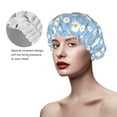 thumbnail image 5 of Daisies Flowers Bloom Shower Cap, Reusable Bath Hair Hat for all Hair Lengths Hair Cover with Elastic Band Double Waterproof Layers Bathing Hat, 5 of 5