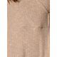 thumbnail image 5 of Vestidos de punto INSPIRE CHIC para mujer, vestido midi de canalé con profundo escote en V, manga larga, envolvente, corte A, talla L, color caqui, 5 of 5
