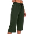 thumbnail image 3 of Cadmus Women's Plus Size 15'' Long Bermuda Shorts Below The Knee Capri Sweatpants Loose Comfy Athletic Shorts with Pockets,Olive Green,XX-Large, 3 of 8