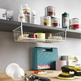 thumbnail image 2 of Triani Under Shelf Storage Basket 12 inch Durable Metal Wire Under Cabinet Basket Cabinet Storage Hanging Baskets Organizer for Office Pantry Bathroom Cabinet(White), 2 of 6