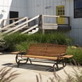 thumbnail image 2 of Jack Post Country Garden 2 Person Taupe Steel/Wood Hi-Back Double Glider with Trays, 2 of 2