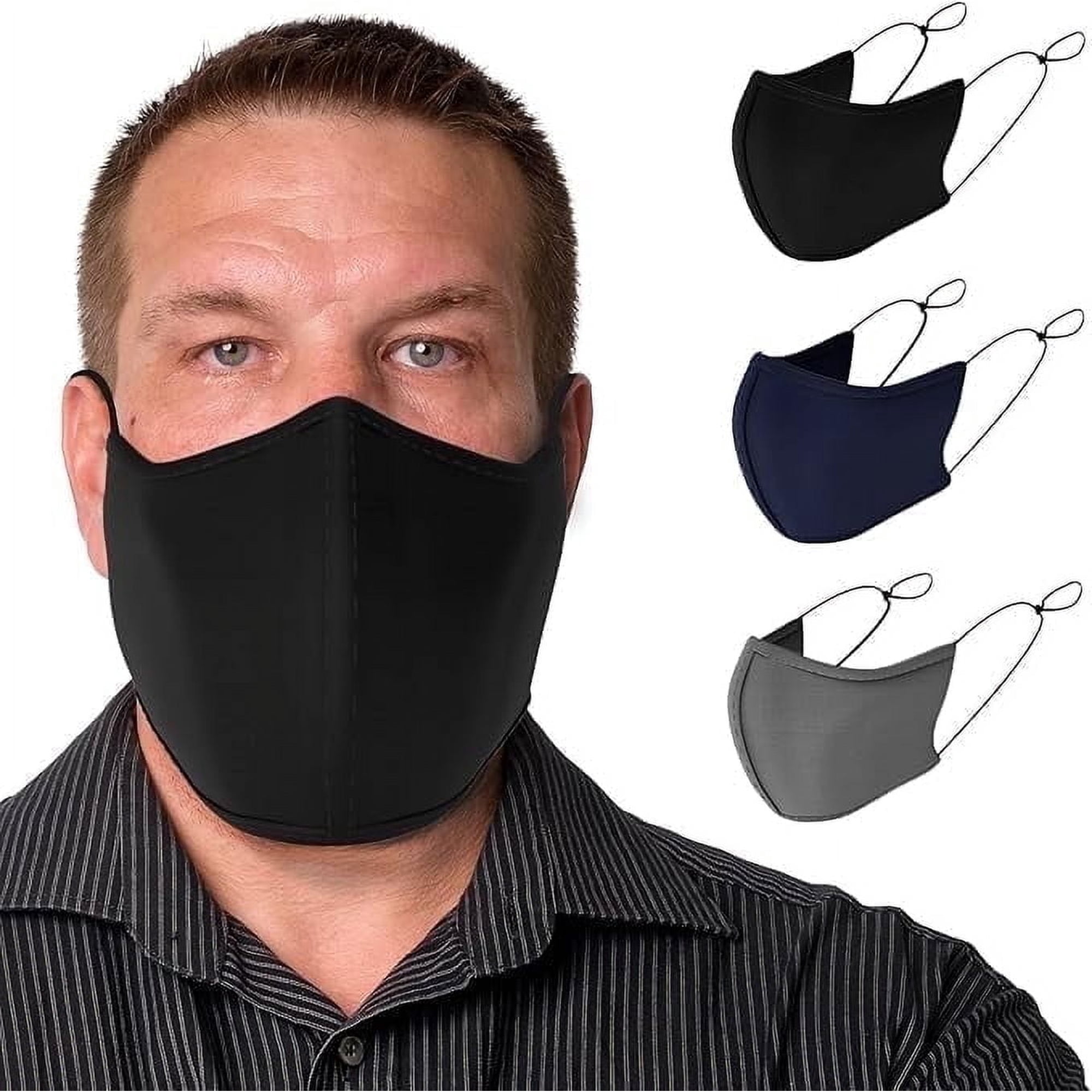 TUFF Face Mask for Adults, Extra Large Size, 3-Pack – USA Made, Breathable C-Shaped Design for Comfort