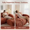 thumbnail image 3 of 80.3" 2-seater boneless Sofa,Red Soft Velvet sofa with 32D High Density Sponge,Fits Living Rooms, 3 of 8