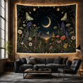 thumbnail image 6 of Luna Moths with Crescent Moon and Wildflowers, Mystical Cottagecore Style for Moth Lovers, Celestial Wall Decor Housewarming Gift, Tapestry Wall Hanging for Bedroom and Dorm, 6 of 7