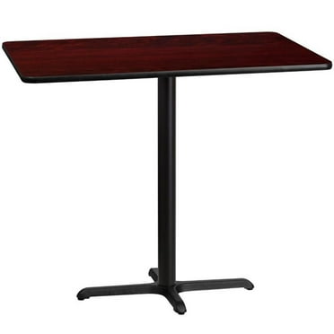 Bowery Hill 30" x 48" Restarant Bar Table in Black and Mahogany