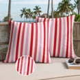 thumbnail image 3 of Red Pink Stripe Outdoor Pillow Covers 24x24 Set of 2,Waterproof Patio Throw Pillowcase Protectors,Geometric White Vertical Striped Decorative Pillow Shams Cushion Covers for Seat Bed Couch Sofa, 3 of 8