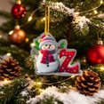 thumbnail image 4 of Mivyn Snowman Christmas Ornaments,3" Personalized Letter Ornaments for Christmas Tree, 2D Initial Ornament, Letter Ornament for DIY Hanging Xmas Decor, Gift for Family Friends, 4 of 8