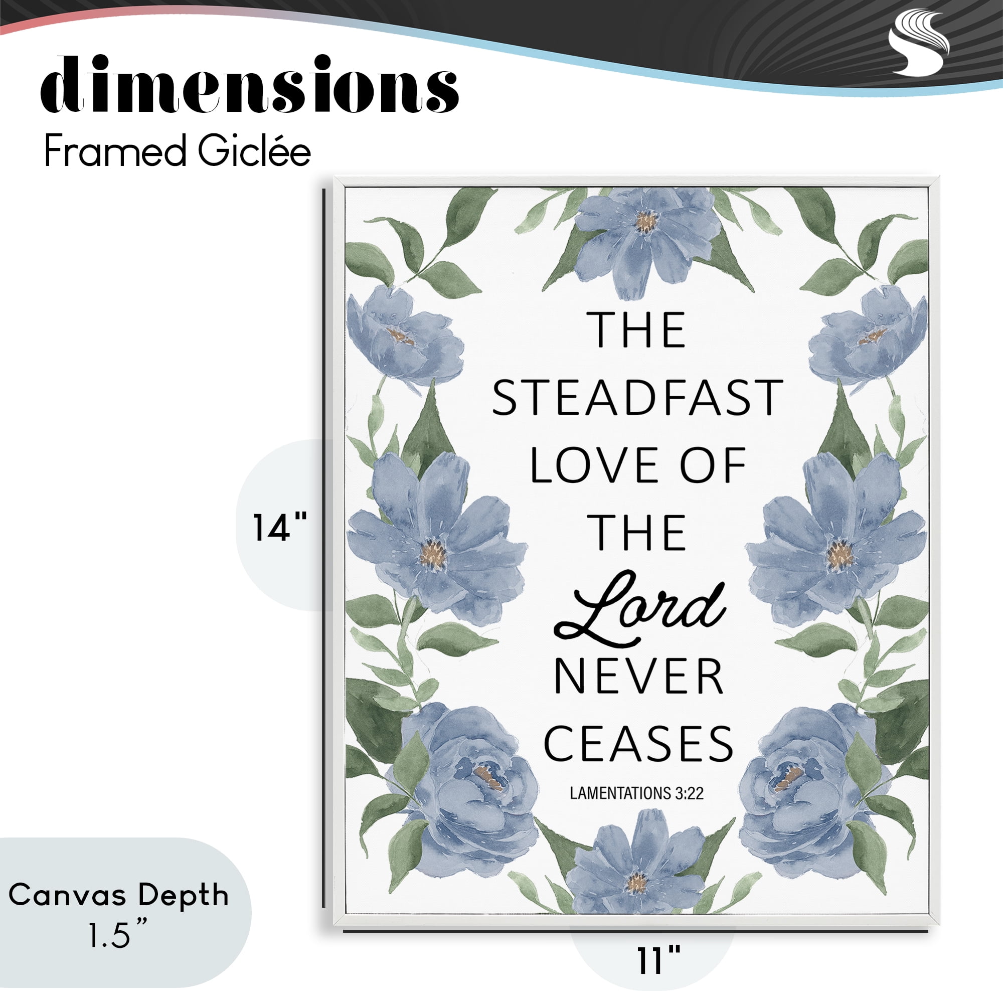 Stupell Industries Steadfast Love Of The Lord White Framed Giclee Art, design by Lucille Price