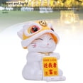 thumbnail image 5 of Yajisi Lion Dance Lucky Cat Car Dashboard Ornament Solar Powered Auto Nodding Figurine 3.7 inches / 9.5 cm Yellow, 5 of 5