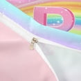 thumbnail image 4 of Erosebridal Cartoon Magical Animal Unicorn Kids Twin Bedding,Rainbow Gradient Letter P Duvet Cover Set For Girls,Reversible Pink 2 Pieces,No Comforter, 4 of 6