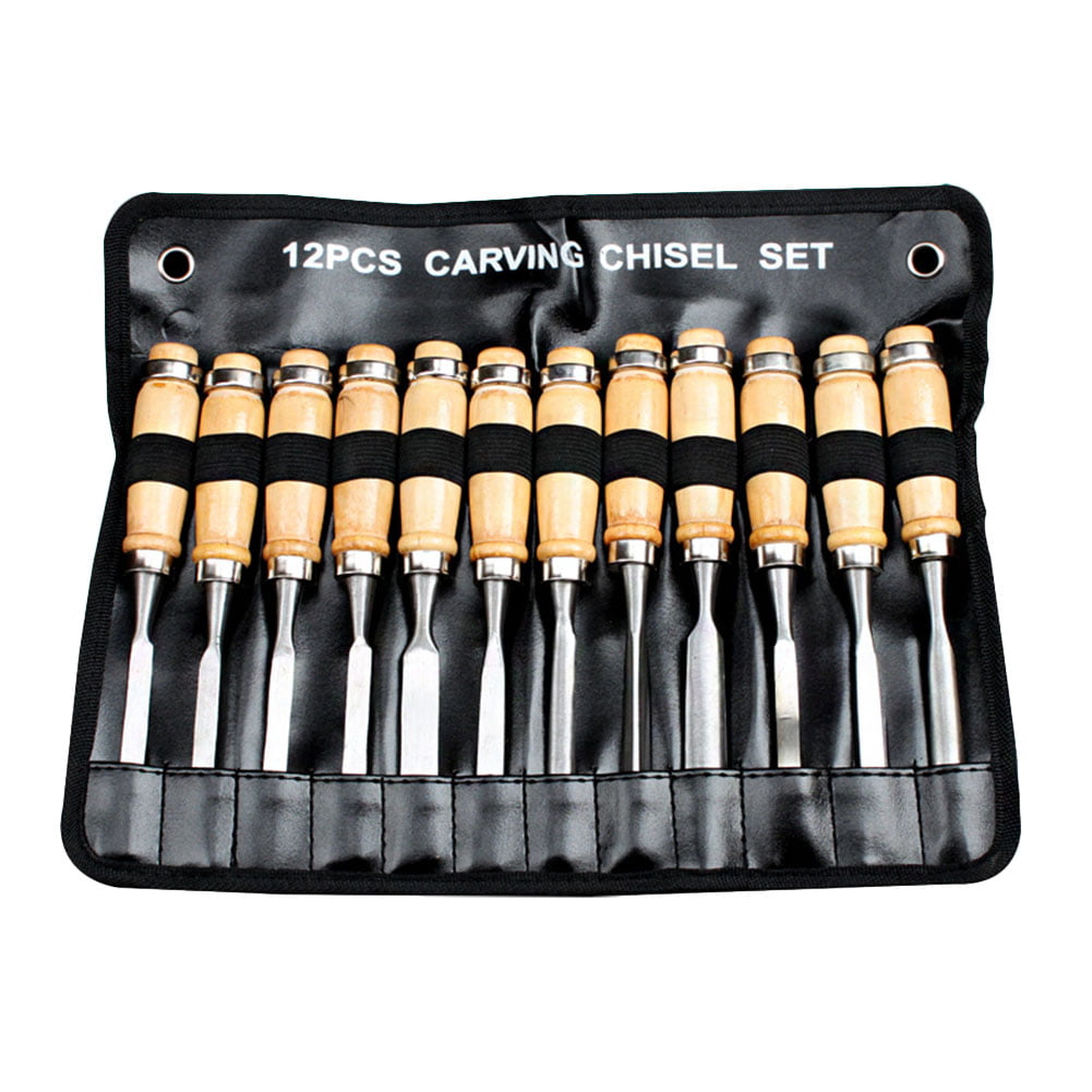 12Pcs/Set Mini Handle Jeweler Carving Engraving Chisels Woodworkers Craft Tools 