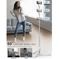 thumbnail image 3 of LAICAIW 60" Phone Tripod Selfie Stick,Travel Selfie Stick Tripod with Remote Portable Tripod for Cell Phone Tripod Compatible with 4''-7'' iPhone Android Samsung for Travel Vlog Live Streaming (Whit, 3 of 7