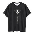 thumbnail image 4 of WEIYLL Girls Funny Tshirts Casual Cartoon Bee Print Round Neck Loose Short Sleeve Activewear Tops for 3-4 Years, 4 of 4