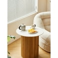 thumbnail image 3 of Solid Wood and Marble Top Side Table with Storage Modern Design Style Living Room, 3 of 9