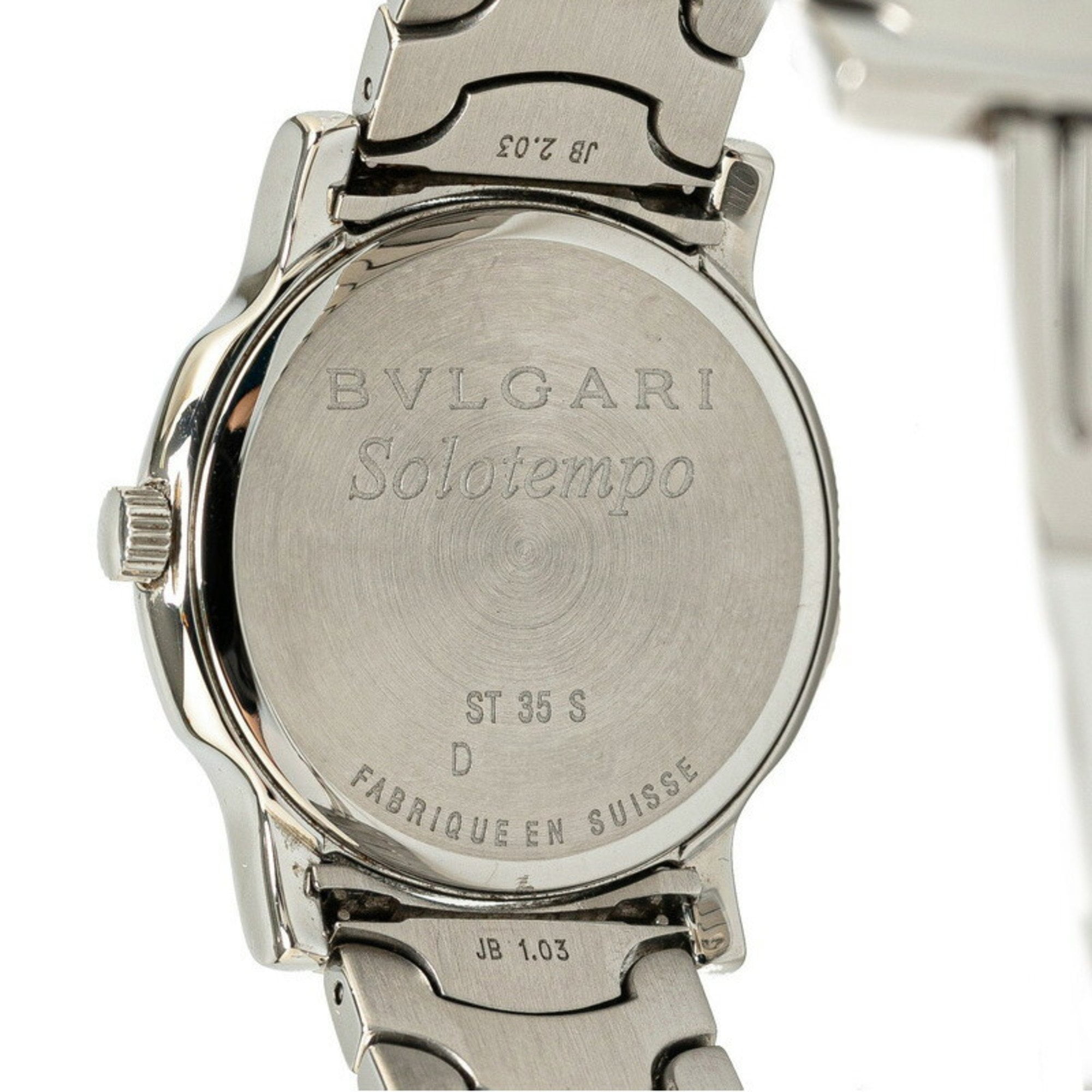 Pre-Owned BVLGARI Solotempo Watch ST35S Quartz Silver Dial