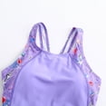 thumbnail image 3 of lnmuld Girls One Piece Swimsuit Seashell Print Back Hollow Beach Summer Swimwear Color:Purple,Size:5-6 Years, 3 of 7