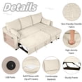 thumbnail image 6 of 90" Pull Out Sleeper Sofa L-Shaped Couch Convertible Sofa Bed with Storage Chaise, Storage Racks and USB Ports, Beige, 6 of 9