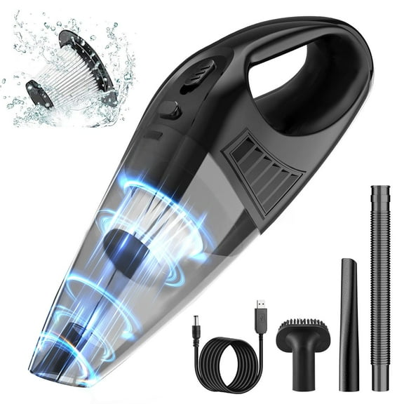 Cordless Wet/Dry Vacuum Cleaner, Black with USB Cable