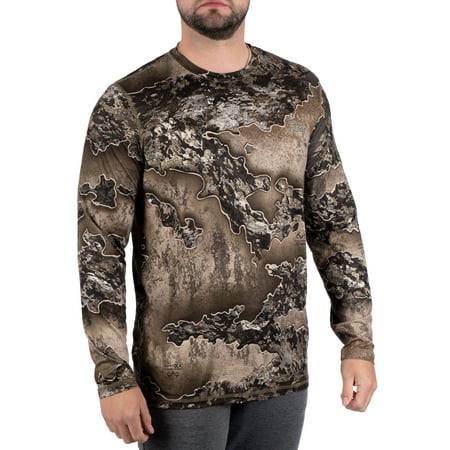 Men s Long Sleeve Camo Tee Scent Control Cotton Shirt by Realtree Sizes S-3XL